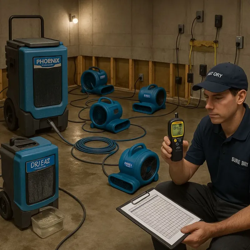 Structural Drying and Dehumidification process in Gillett, WI